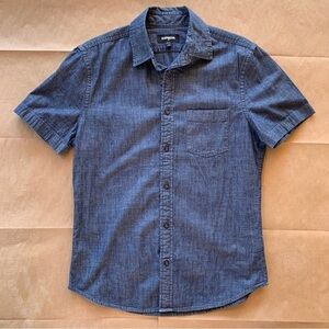 Men’s Express Denim Button Down Shirt Size Small 14-14.5